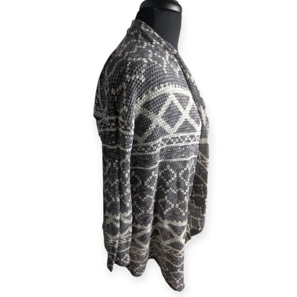 Xhilaration Gray & White Long Sleeve Lightweight Open Front Cardigan Size Small - Picture 6 of 9
